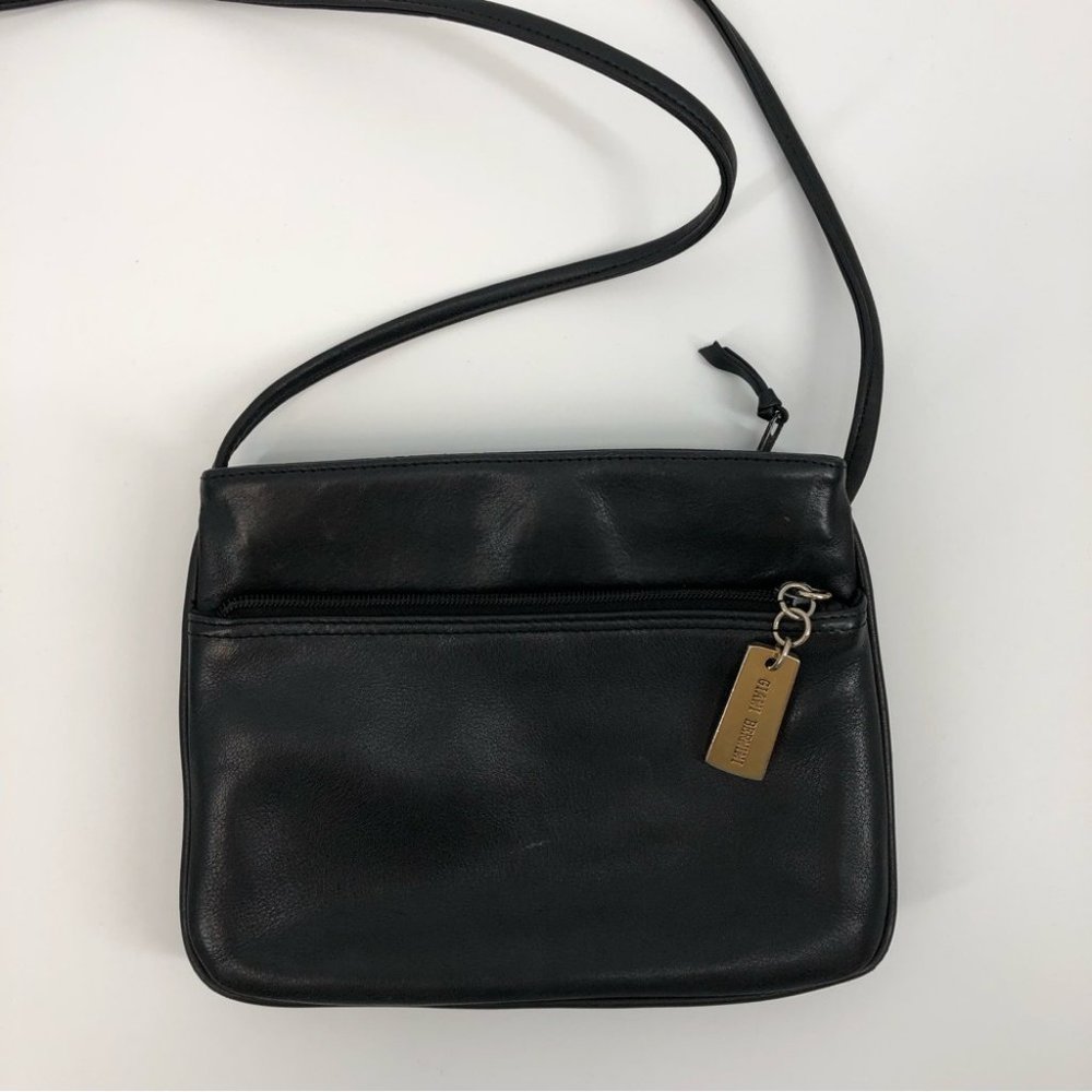 Giani Bernini Black Leather Crossbody Wallet | Made in Indonesia - Picture 2 of 7
